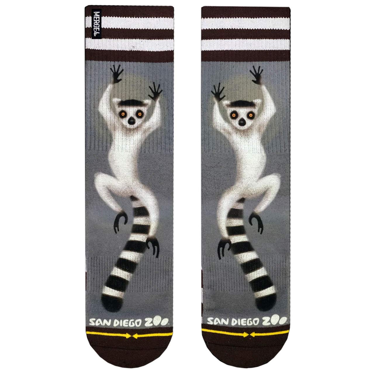 PLB Women's & Men's Crew Socks with Ring-Tailed Lemur Zoo Animal Print - Comfortable Casual Socks for Work, Travel & Everyday Wear