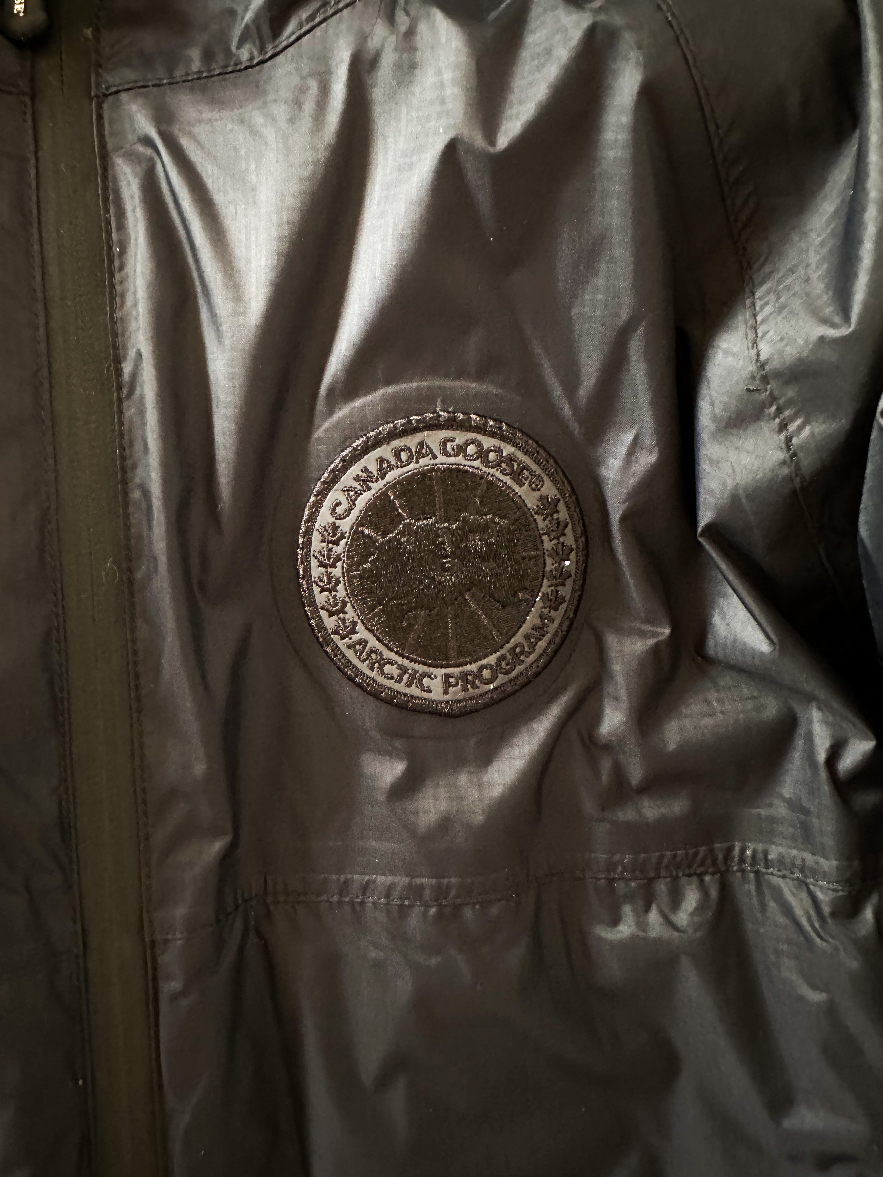 Canada Goose Concepts Black Reflective Patches Denim Jacket - Waterproof Winter Coat for Men & Women - Perfect for Urban Commuting, Outdoor Adventures & Cold Weather Fashion