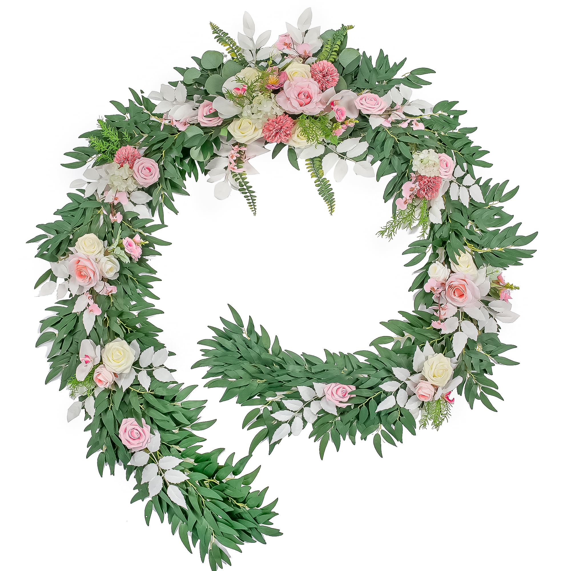 9FT Wedding Arch Flower Garland - Handmade Floral Decor for Wedding Ceremony, Reception, Head Table - Perfect for Outdoor, Indoor, and Garden Weddings