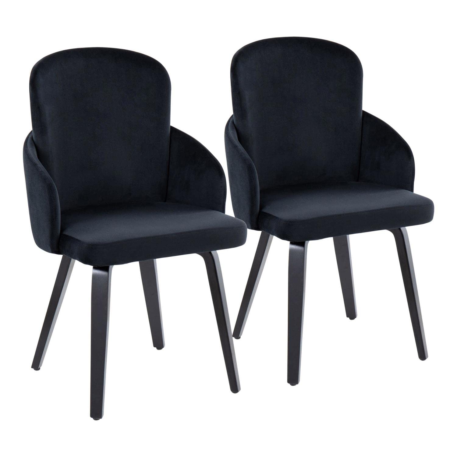 LumiSource Dahlia Upholstered Dining Chairs Set of 2 - Modern Kitchen Chairs for Dining Table - Comfortable Contemporary Seating for Home, Restaurant & Office Use