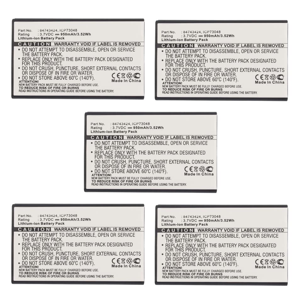 Synergy Digital Cordless Phone Batteries - 5-Pack Li-Ion 3.7V 950mAh Replacement Batteries for Polycom DECT 5020 Cordless Phones | Long-Lasting Power for Home & Office Communication