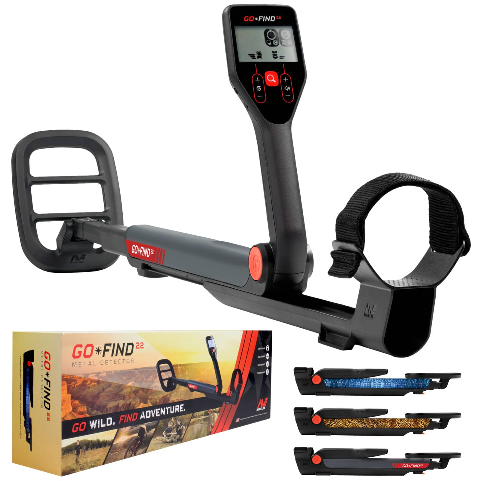 Minelab GO FIND 22 Waterproof Metal Detector for Adults & Kids - Lightweight Treasure Hunting Equipment for Beach, Park & Outdoor Adventures