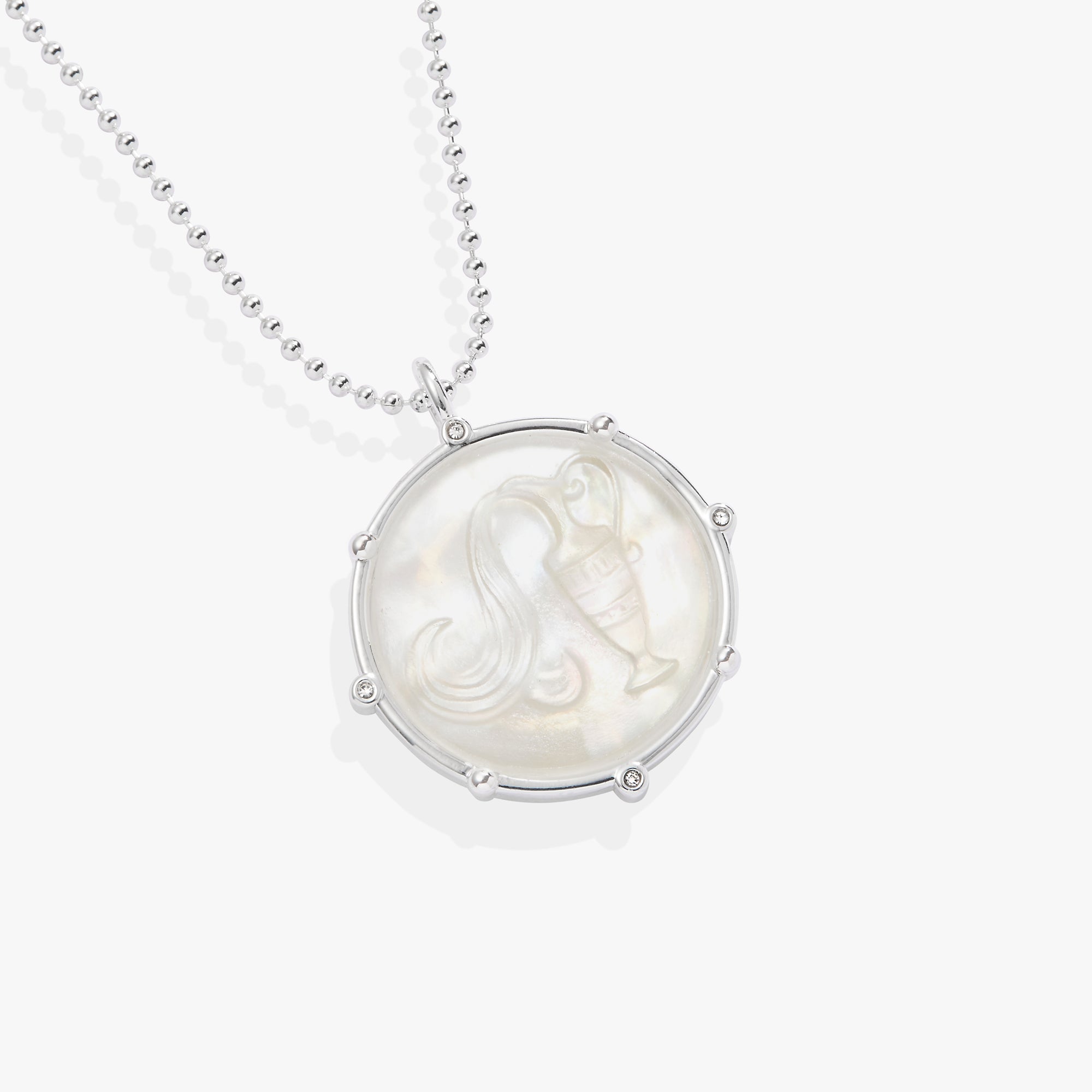 Aquarius Zodiac Double Sided Charm Necklace - Sterling Silver Zodiac Pendant for Women - Perfect for Birthday Gifts & Everyday Wear