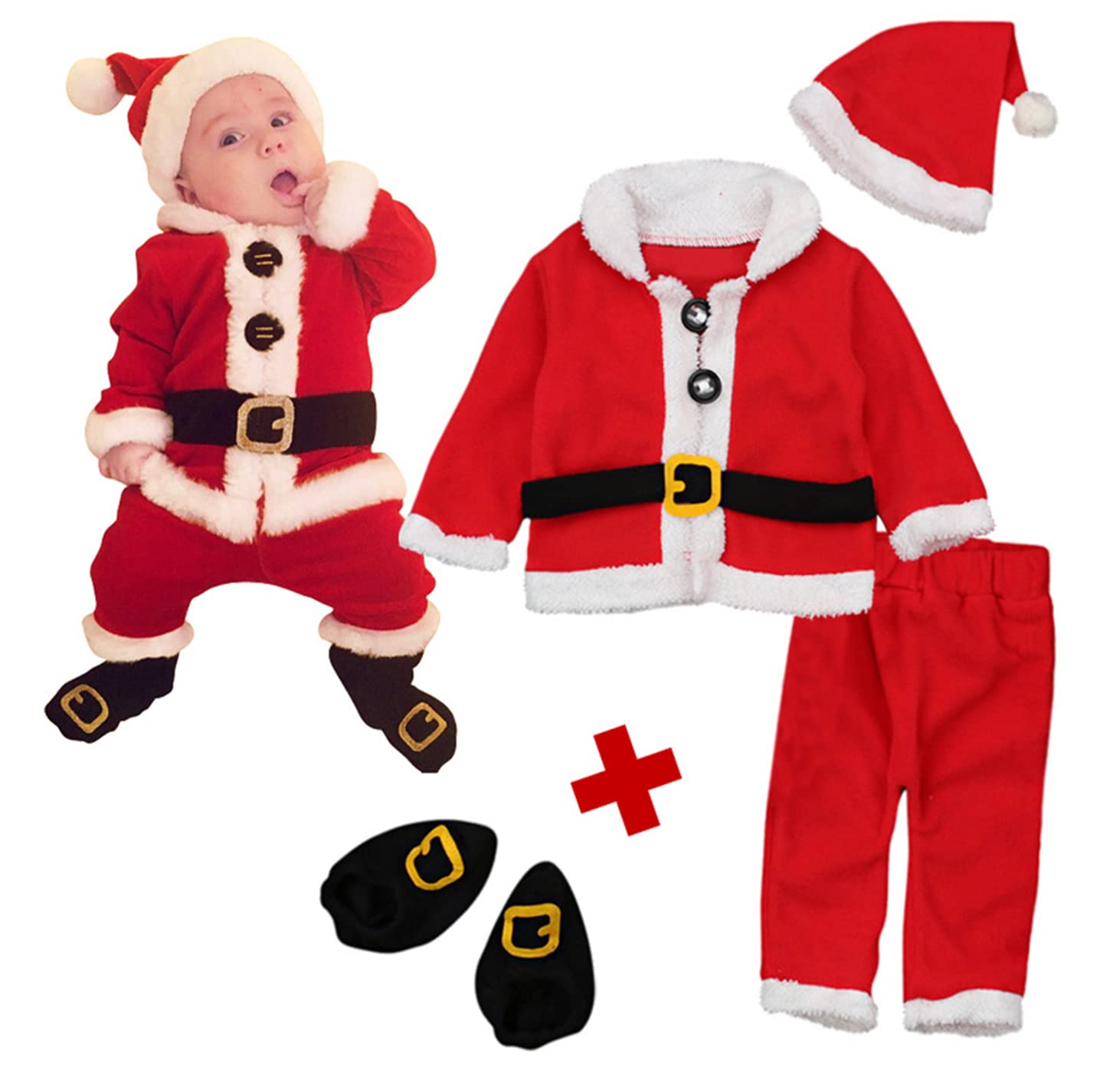 Baby Santa Claus Christmas Costume Set - Newborn Cotton Outfits for Holiday Photography & Festive Celebrations | Perfect for Christmas Parties, Family Photos & Newborn Portraits