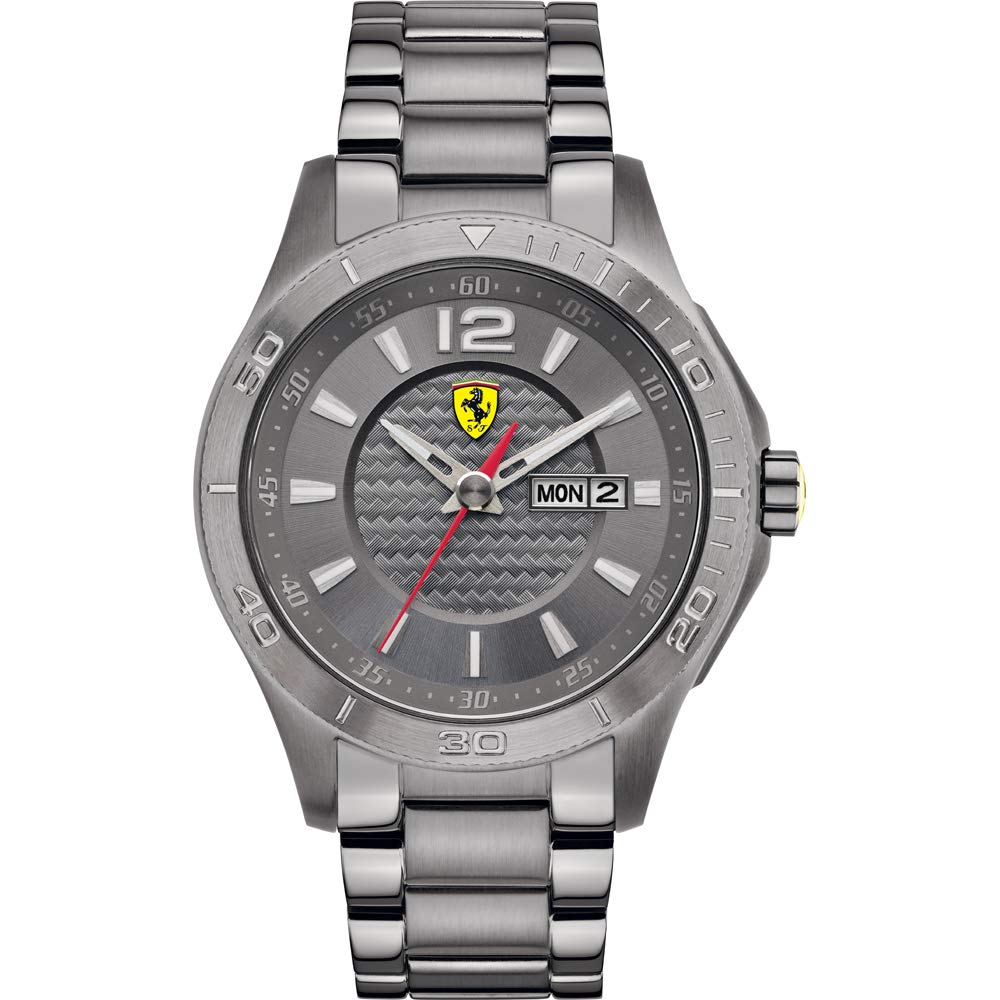 Ferrari Men's 0830106 Analog Japanese Quartz Grey Watch - Stylish Luxury Timepiece for Business, Casual Wear & Gift Giving