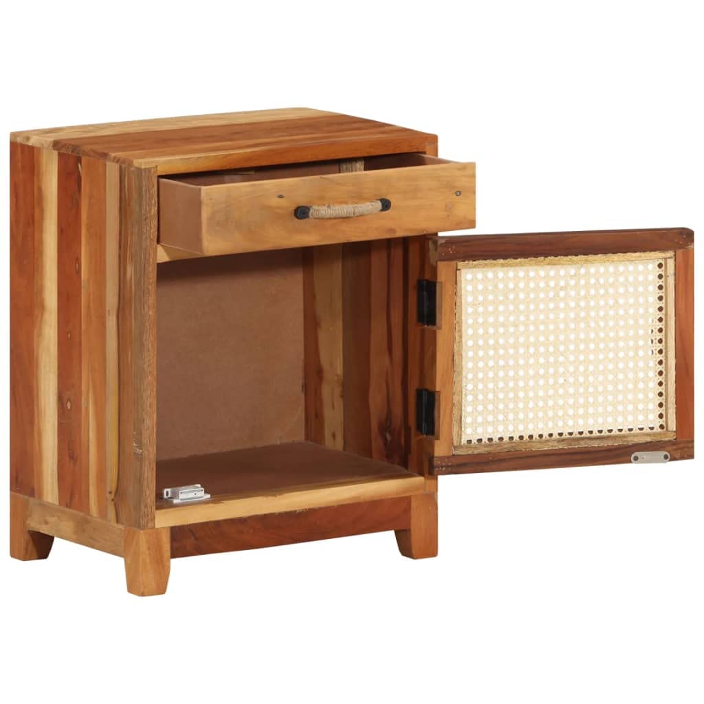 Solid Reclaimed Wood Nightstand with Storage Drawer - 15.7