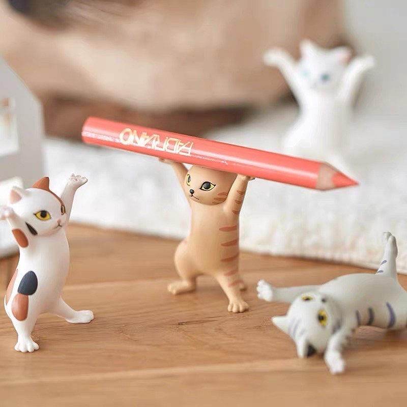 Cute Mochi Cat Phone Holder Stand - 5 Pack Adorable Cat-Shaped Silicone Grips for Phones, Tablets, and Devices - Perfect for Home, Office, and Car Use