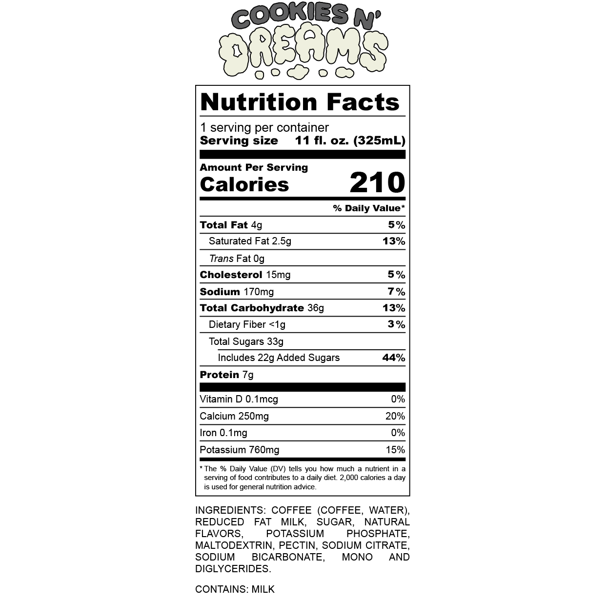 Cookies N' Dreams Latte - Premium Instant Coffee Mix for Home & Office - Perfect for Breakfast, Dessert, or Relaxing Moments