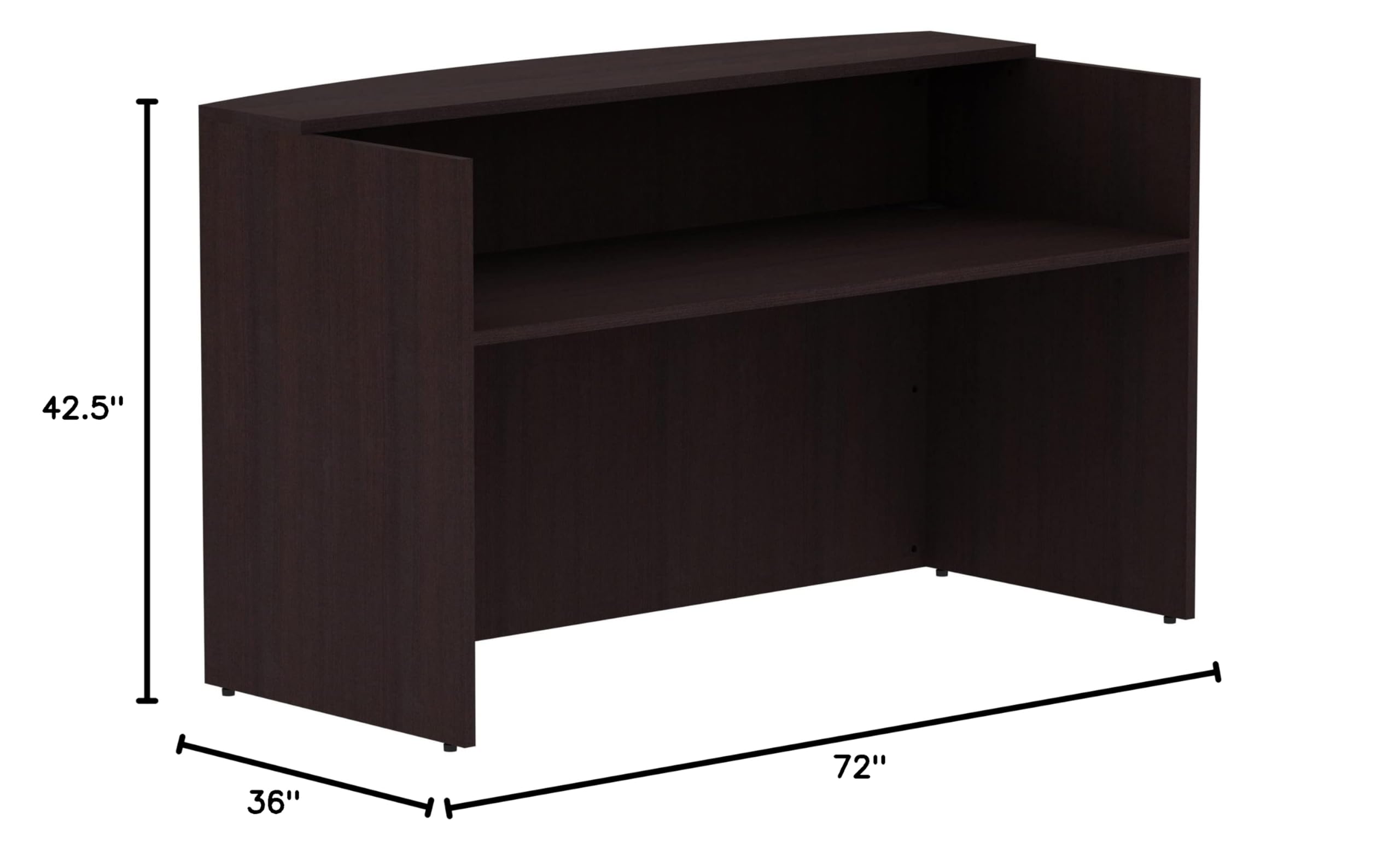 Lorell Espresso Reception Desk for Office Lobby