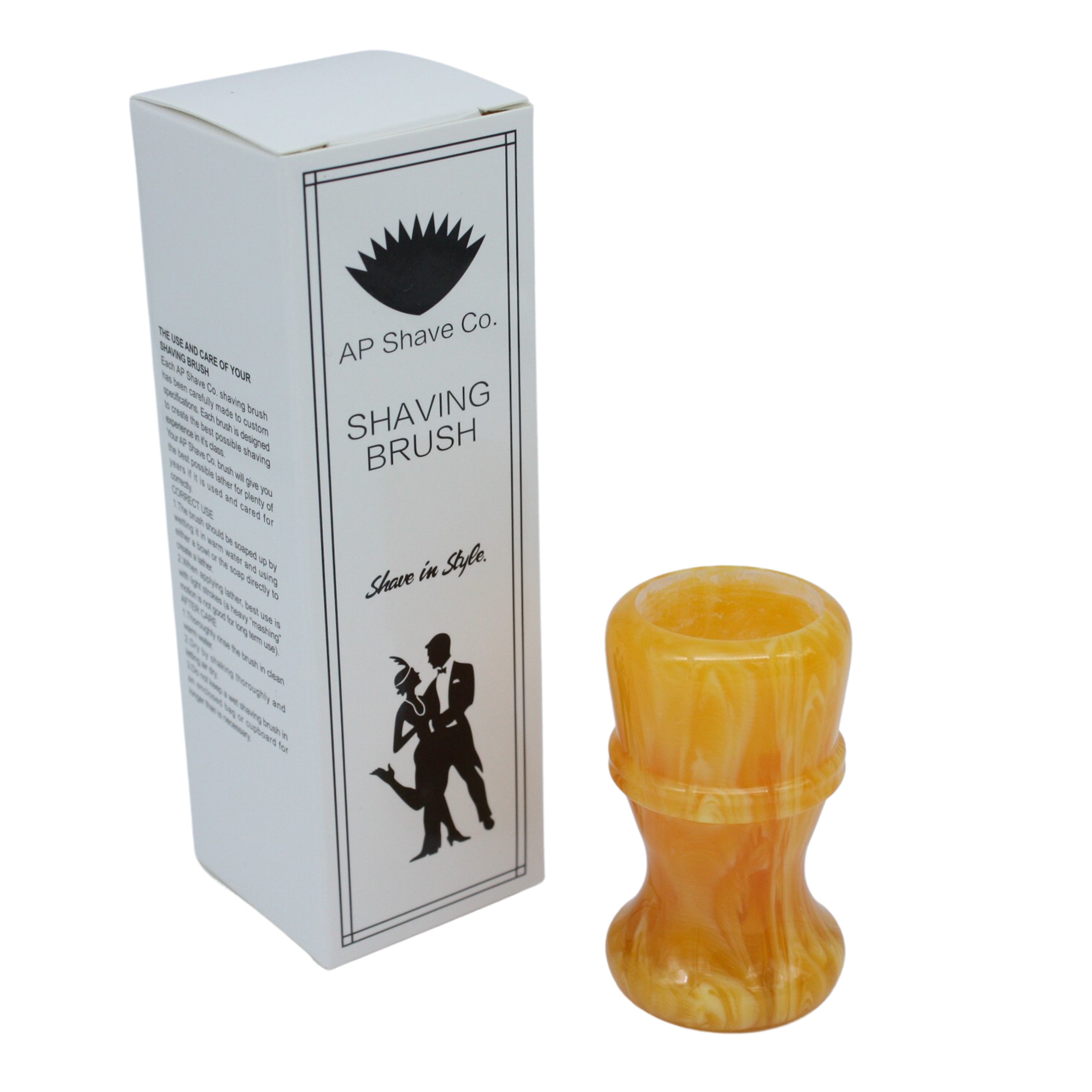 Premium Amber Handcrafted Shaving Brush Handle for 24mm & 26mm Knots - Luxury Wet Shaving Accessory for Men's Grooming & Barber Shop Use