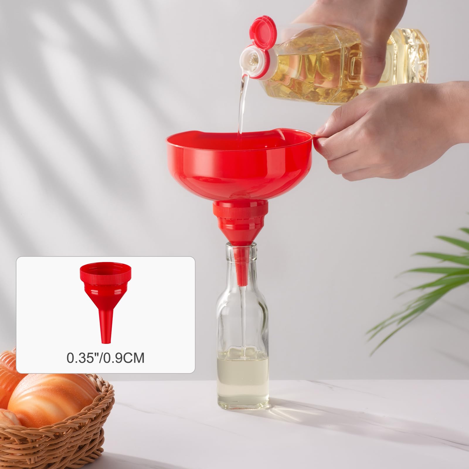 Premium Wide Mouth Kitchen Funnels - 4-Piece Food Grade Plastic Funnel Set with Strainer for Canning, Bottle Filling & Mason Jars | Ideal for Cooking, DIY Shampoo Making & Liquid Transfer | BPA-Free, Durable & Easy to Clean