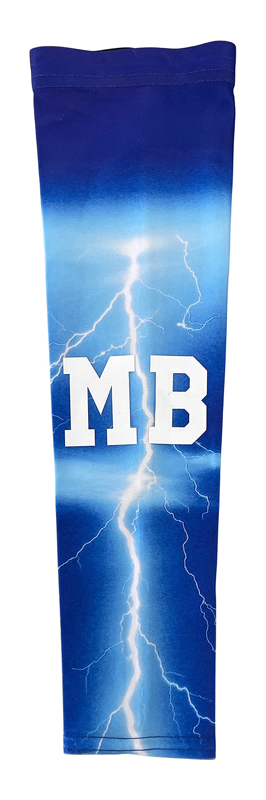 Custom Pick Your Number or Letters Moisture-Wicking Sports Compression Arm Sleeves for Basketball, Running & Cycling - Lightning Storm Design for Athletes & Outdoor Activities