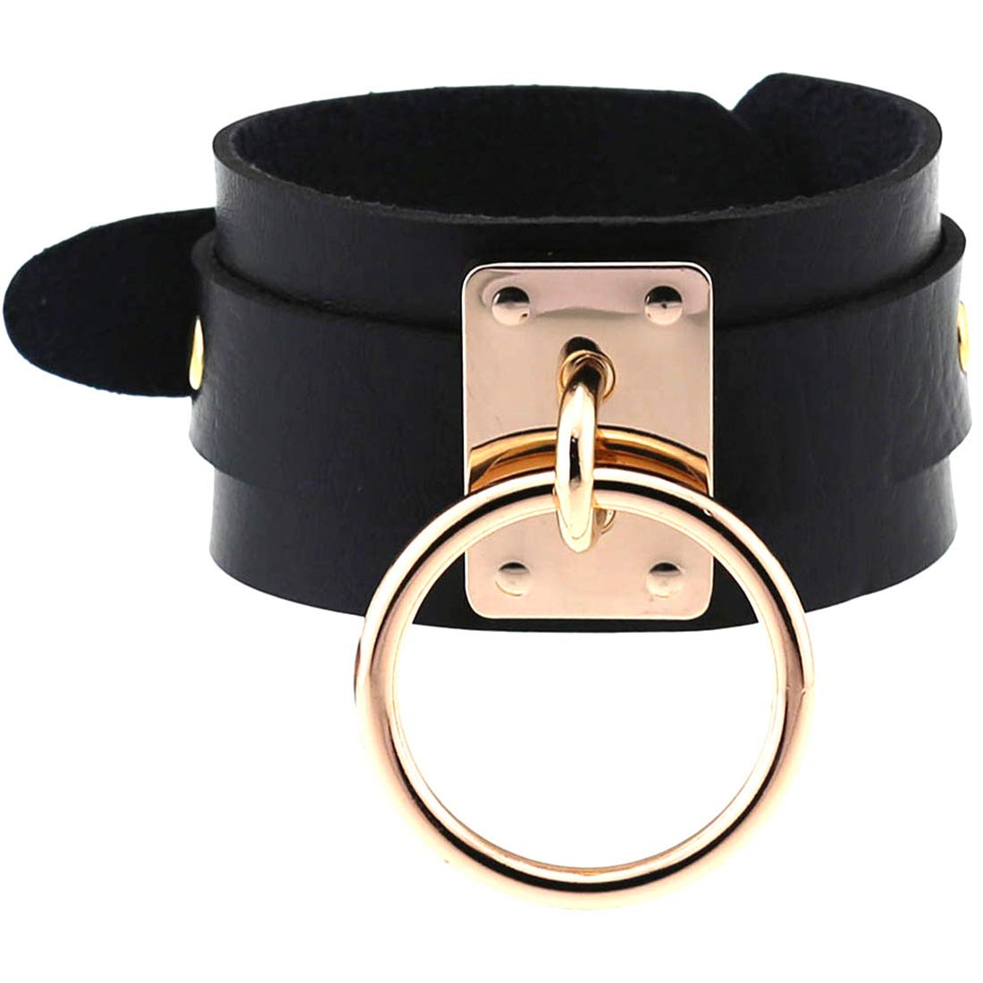 Punk Rock Gothic Bracelet - Adjustable Gold Silver PU Leather Wristband for Men & Women | Perfect for Concerts, Festivals, and Alternative Fashion Outfits