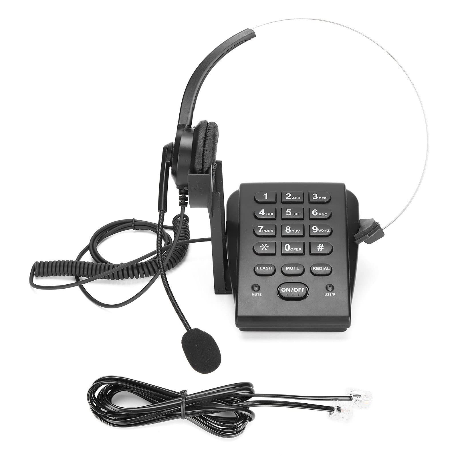 HT700 Wired Call Center Headset with Omnidirectional Microphone & Dial Keypad - Noise Cancelling Office Headphones for Clear Hands-Free Calls | Perfect for Customer Service, Telemarketing & Home Office Use