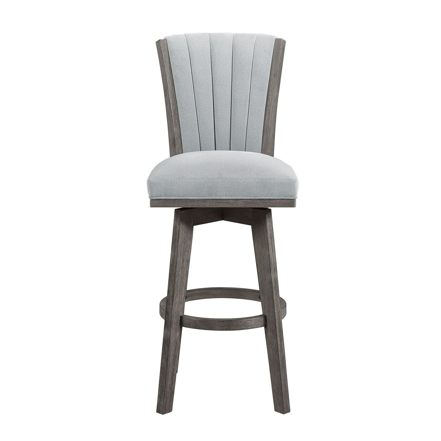 Corvallis Bar Stool Set of 2 - Grey Counter Height Stools for Kitchen Island, Breakfast Bar & Home Decor - Modern Durable Barstools with Back Support