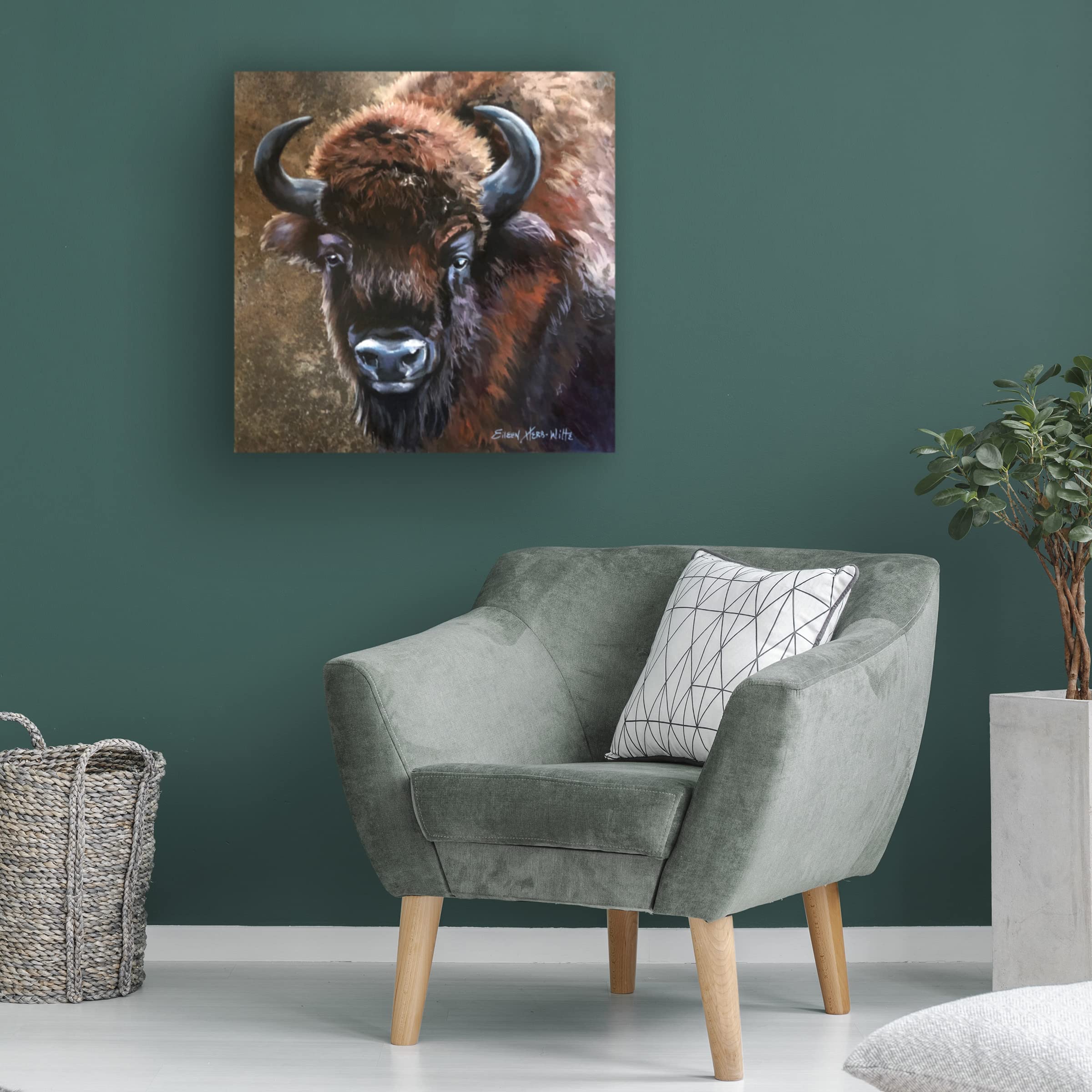 Buffalo Bob Canvas Art by Eileen Herb-Witte - Premium Trademark Fine Art Wall Decor for Living Room, Bedroom & Office