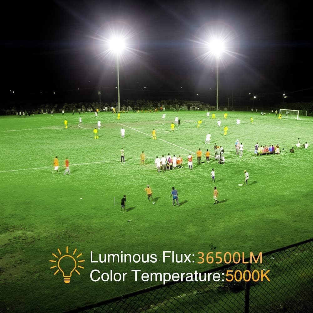 2 Pack 240W LED Flood Lights, 100-277V IP65 Waterproof, 5000K Daylight White, 1700W Equivalent 36500LM Super Bright - Commercial & Outdoor Lighting for Stadiums, Backyards, Parking Lots, Warehouses, and Sports Fields