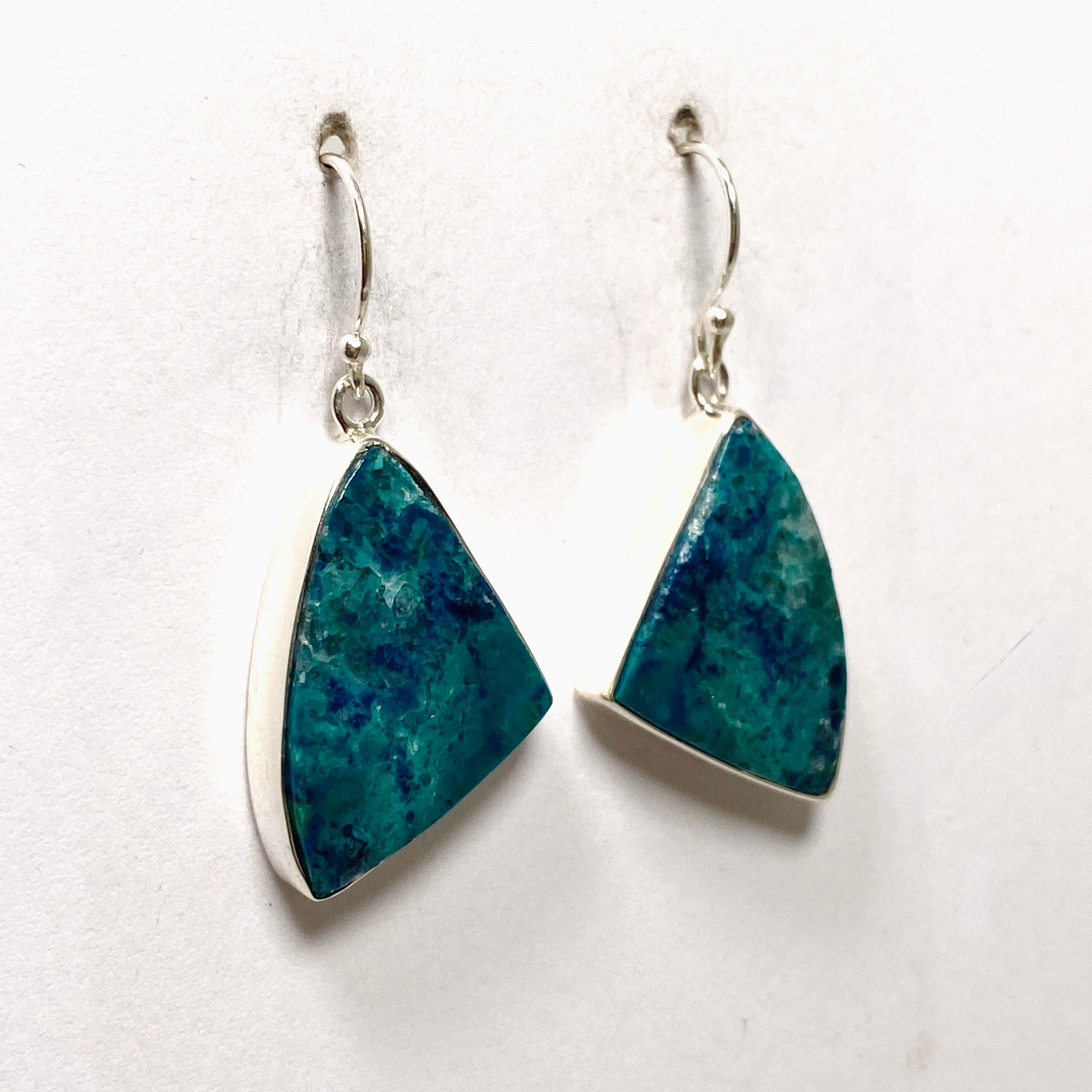 Shattuckite Freeform Earrings KEGJ1494 - Handmade Boho Gemstone Jewelry for Women - Perfect for Casual Wear, Parties & Gifts