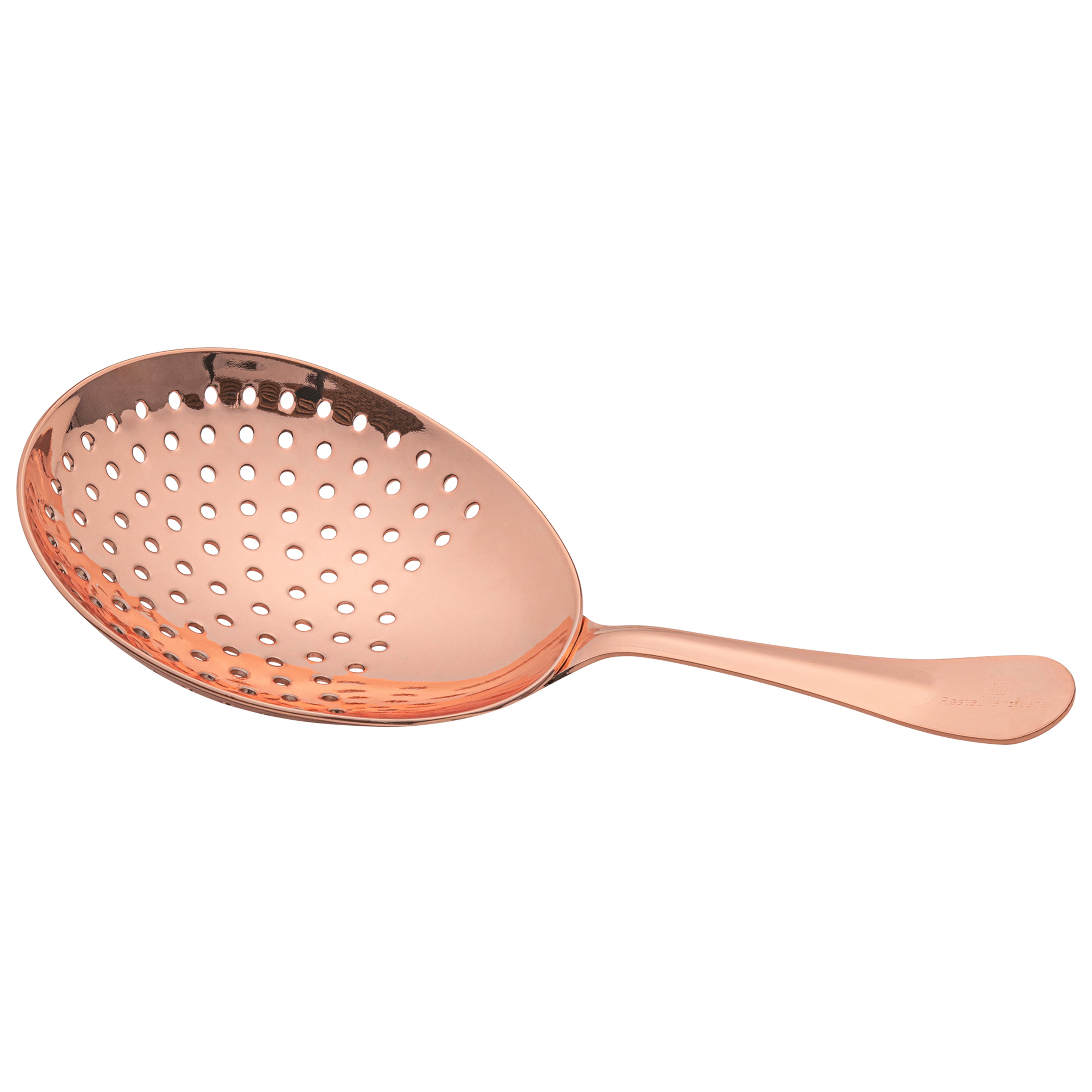 Premium Copper Plated Stainless Steel Julep Strainer - 6.5 Inch Cocktail Bar Tool for Mint Juleps & Classic Cocktails - Perfect for Home Bars & Professional Mixology
