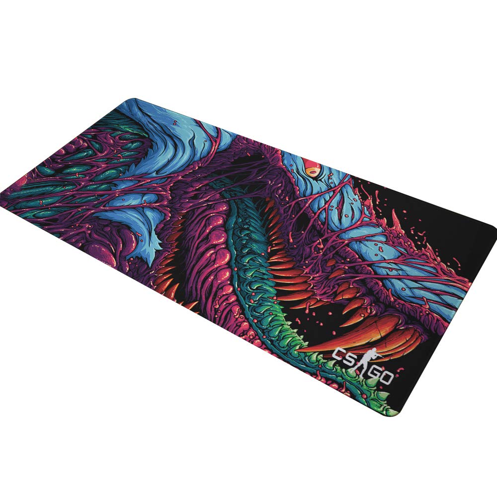 16x35.5 Inch Hyper Beast CS:GO Large 3D Gaming Mouse Pad with Overlock Edge - Perfect Gift for Gamers & Boyfriends (Black) - Ideal for PC Gaming, Office Work & Esports Enthusiasts
