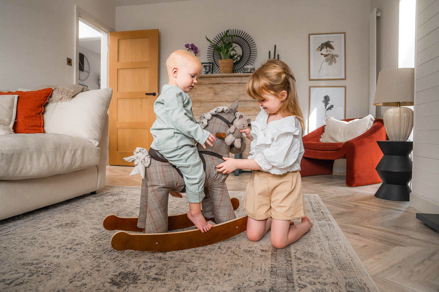Jasper & Blake Wooden Rocking Horse for Kids - Classic Handcrafted Nursery Decor, Perfect for Baby Shower Gifts & Toddler Playroom