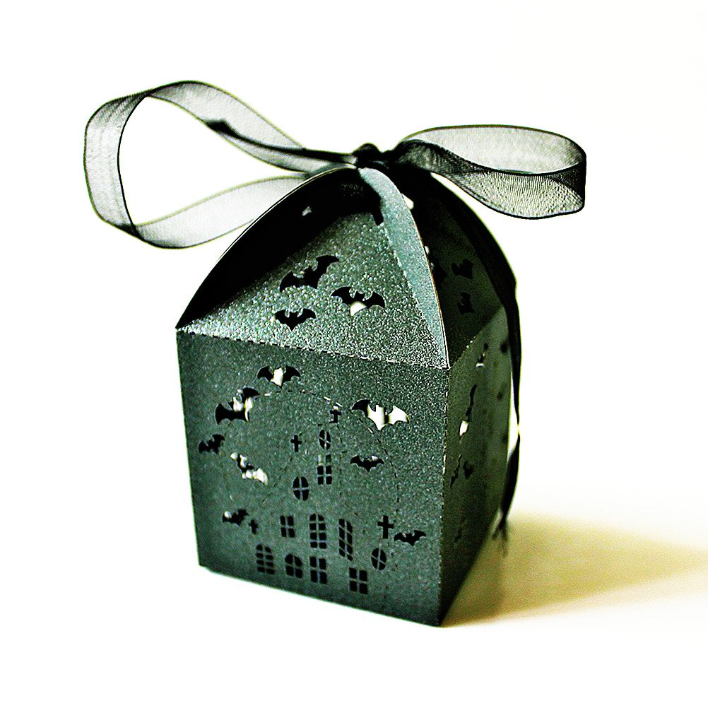 50pcs Bat Hollowed-out Candy Boxes - Halloween Party Favors & Wedding Treats for Gifts