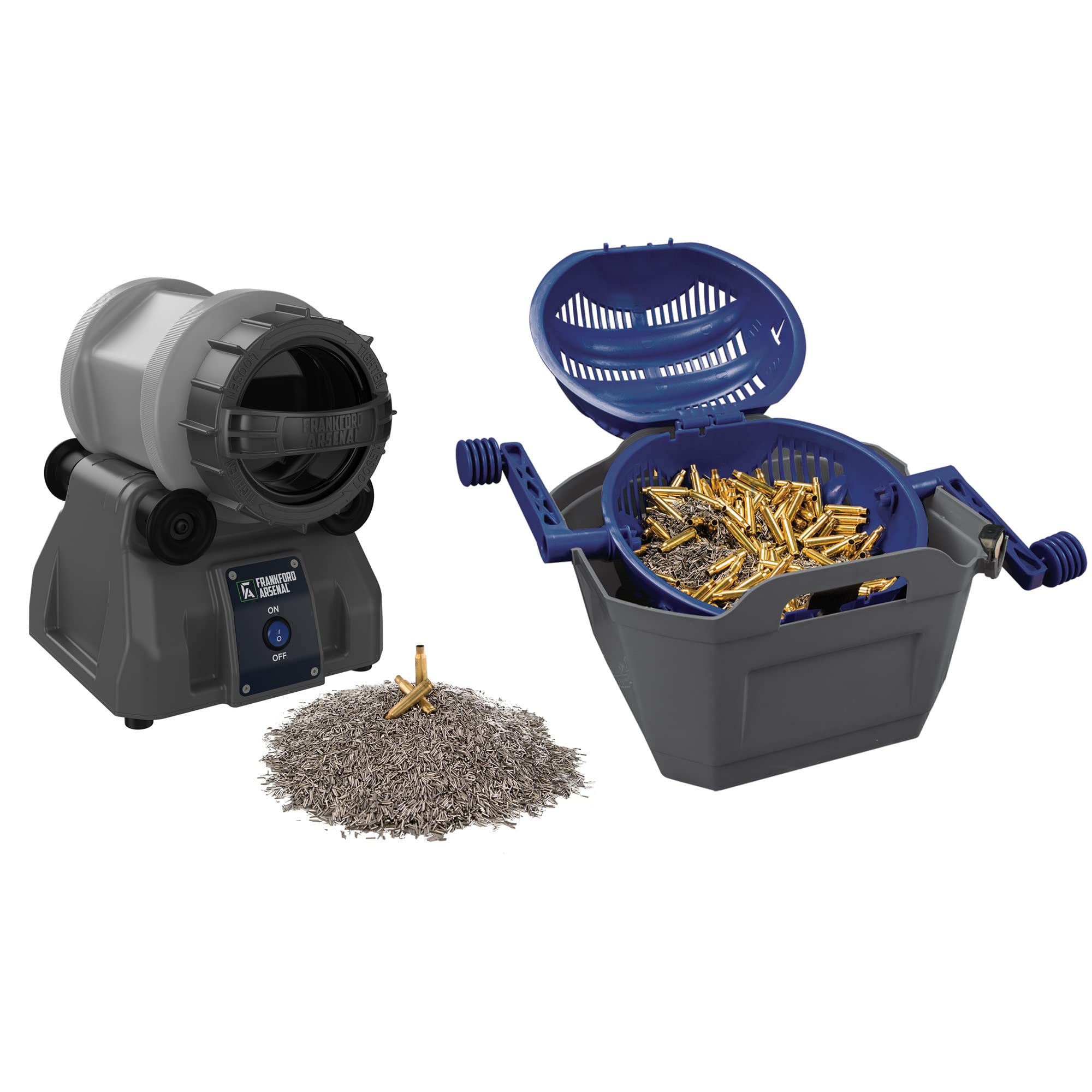 Frankford Arsenal Rotary Tumbler Lite Essentials Kit - Reloading Case Cleaning System for Brass Polishing | Perfect for Ammo Reloading, Gun Cleaning & Shooting Range Prep