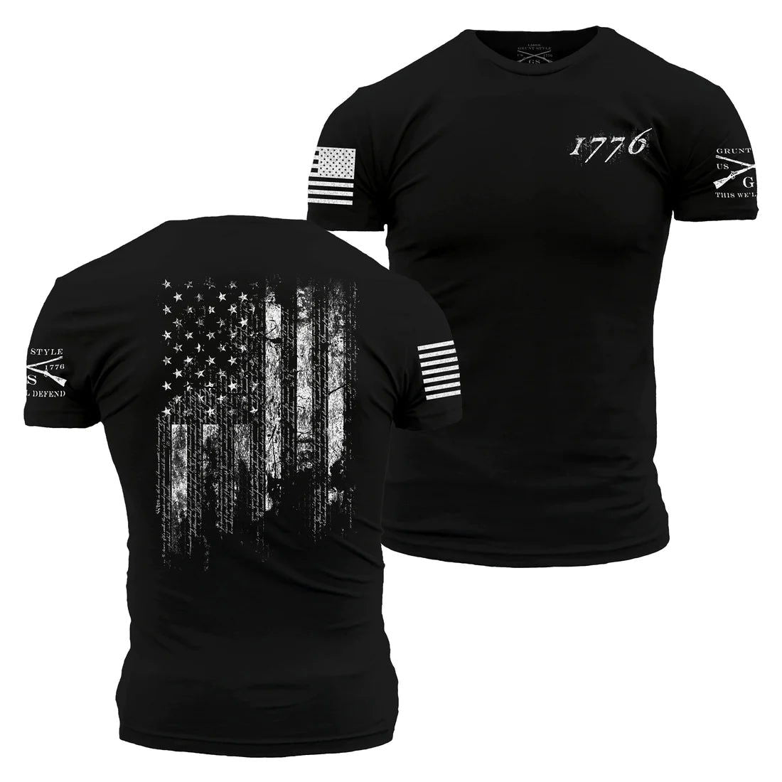 1776 American Flag T-Shirt - Black - Patriotic Graphic Tee for Men & Women - Perfect for 4th of July, Independence Day & USA Pride Events