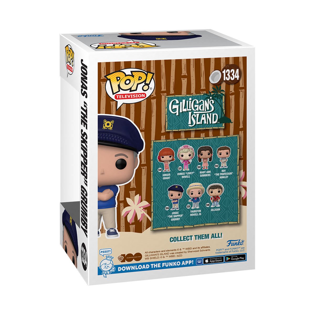 Gilligan's Island Jonas 'The Skipper' Grumby Pop! Vinyl Figure #1334 - Funko Pop Collectible for TV Show Fans - Perfect for Display, Gifts, and Pop Culture Collections