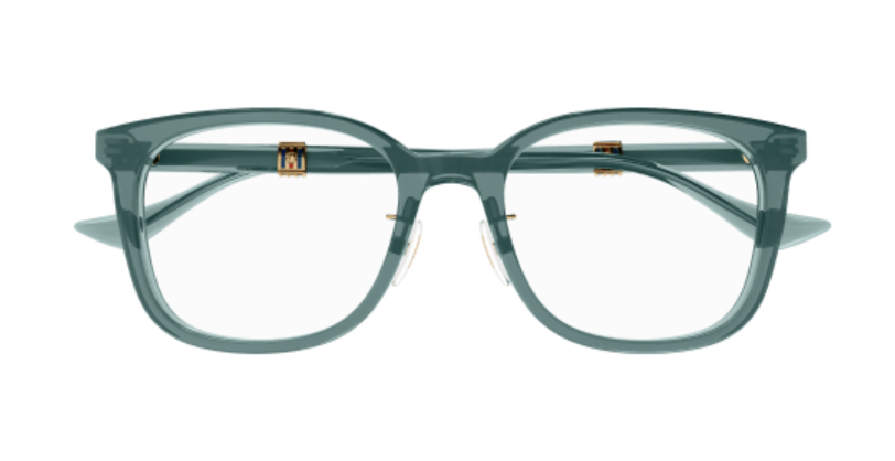 Gucci GG1500OK 003 Green Soft Square Men's Eyeglasses - Premium Designer Glasses for Men, Fashionable Square Frame with UV Protection - Perfect for Work, Driving & Everyday Wear