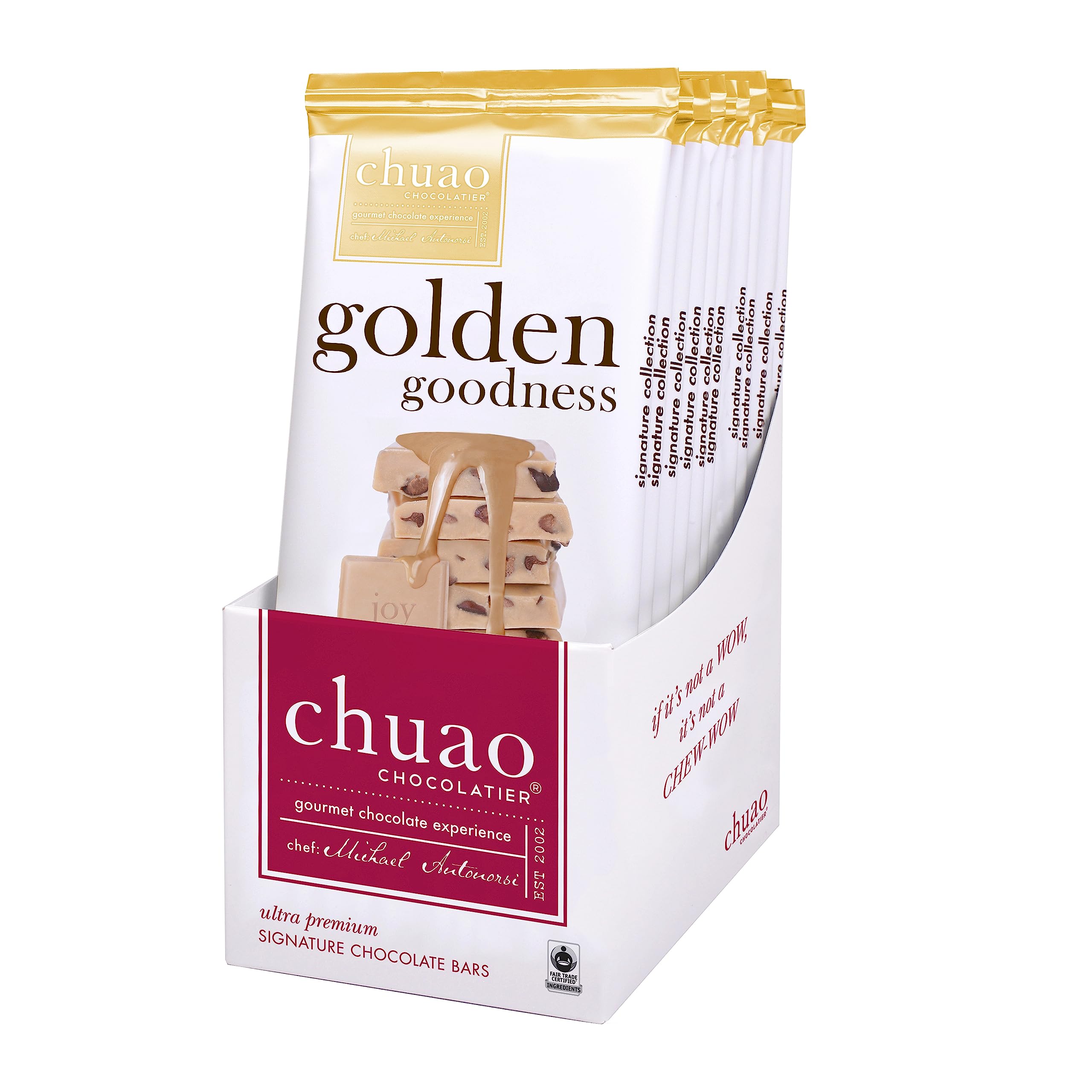 Premium Chuao Chocolatier White Chocolate Bars with Cacao Nibs | Gourmet Artisan European Chocolate, No Preservatives | Perfect for Gifts, Holidays & Special Occasions | Ideal for Christmas, Valentine's Day, Corporate Gifts | 12-Pack Luxury Chocolate Collection | Great for Dessert Platters, Wine Pairings & Chocolate Tasting Events
