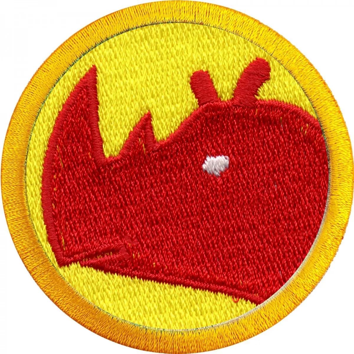 Rhino Sighting Badge Patch - Embroidered Iron-On for Safari Wilderness Scout Sash | Perfect for Outdoor Adventures, Scouting Events & Wildlife Enthusiasts