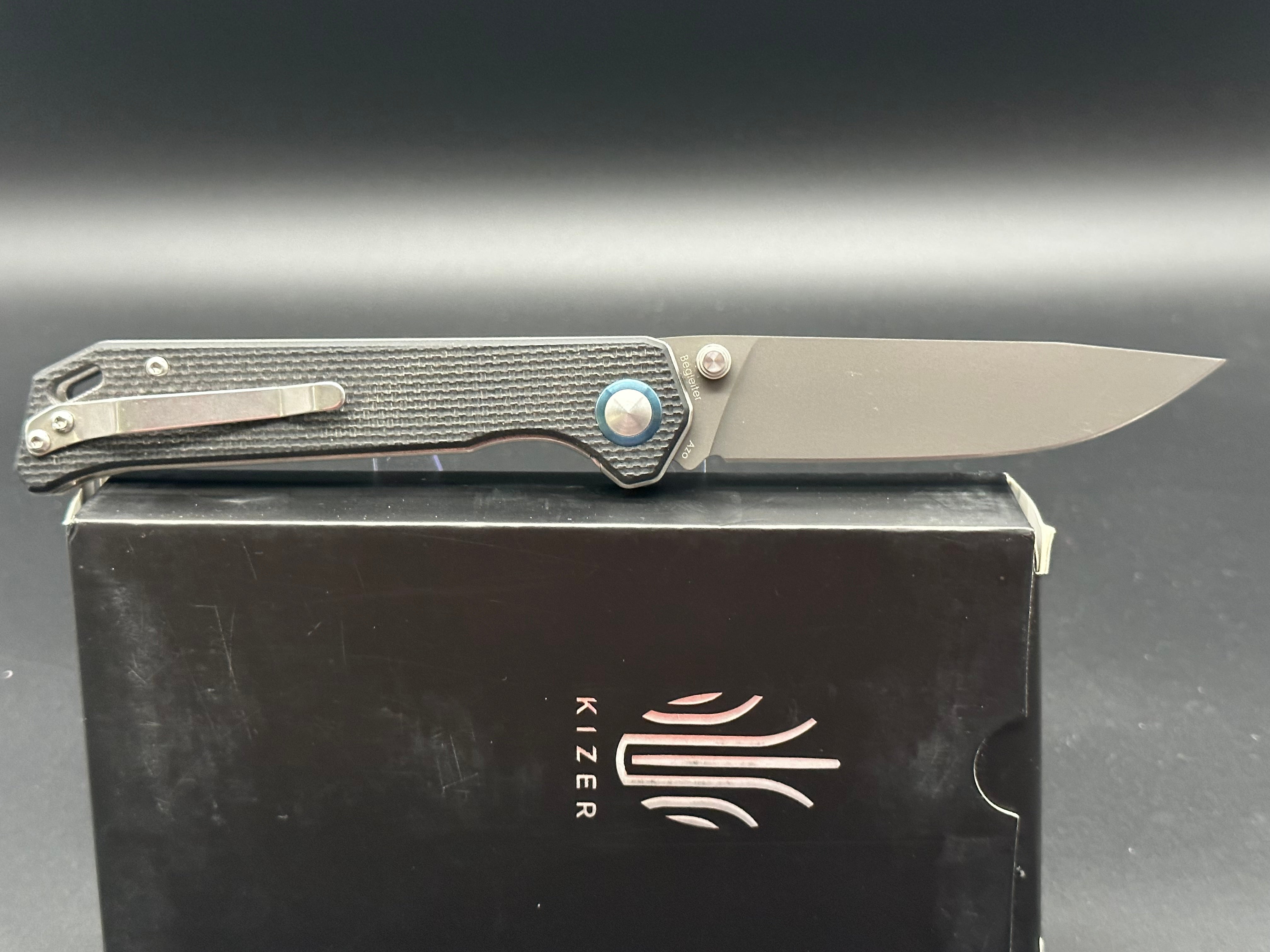 Kizer Begleiter V4458A1 Folding Pocket Knife - VG-10 Steel Black Blade | EDC, Camping, Hiking & Outdoor Survival Gear