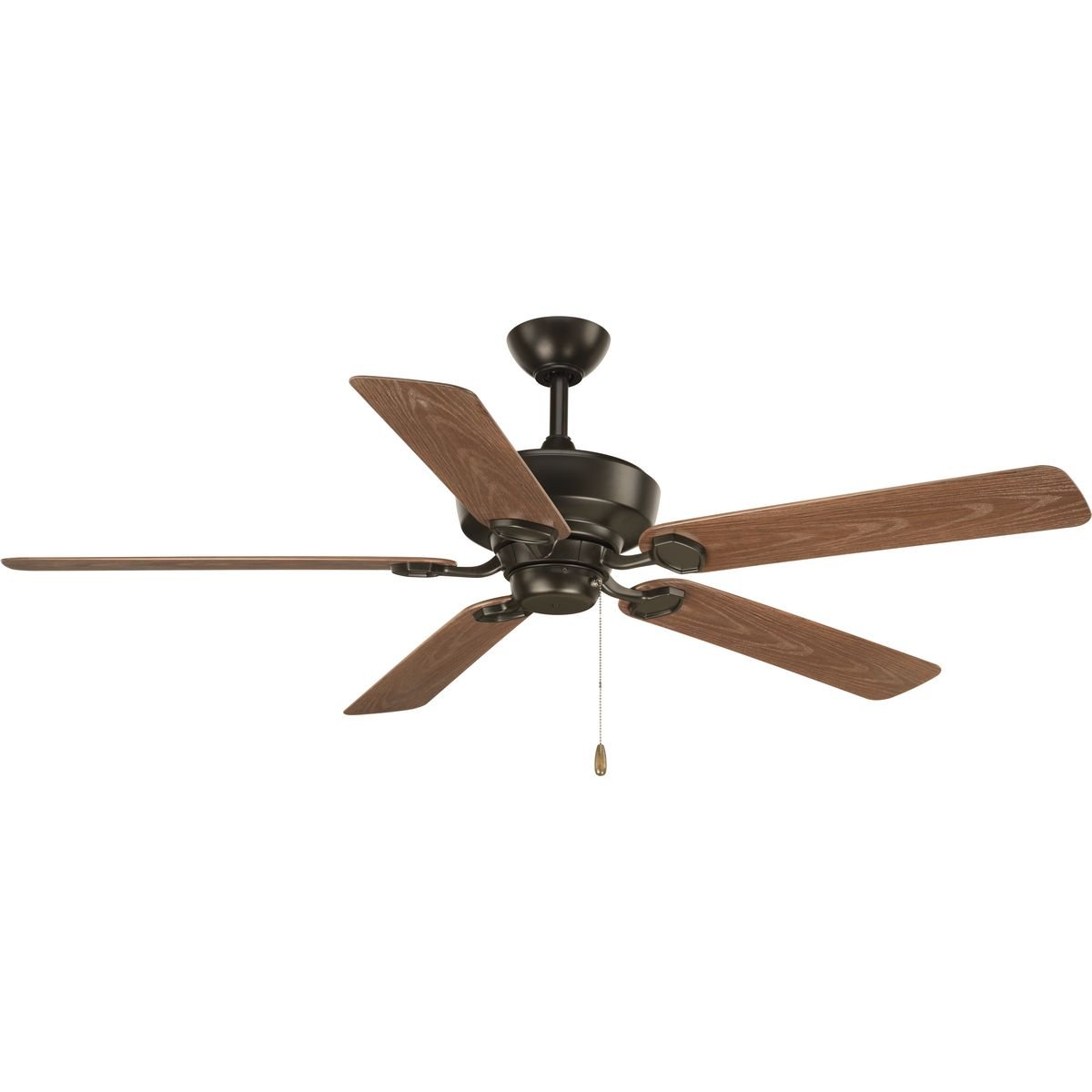 Progress Lighting P2562-20 5-Blade Walnut Ceiling Fan with Protruding Mount in Antique Bronze - Perfect for Bedroom, Living Room & Outdoor Patio Cooling