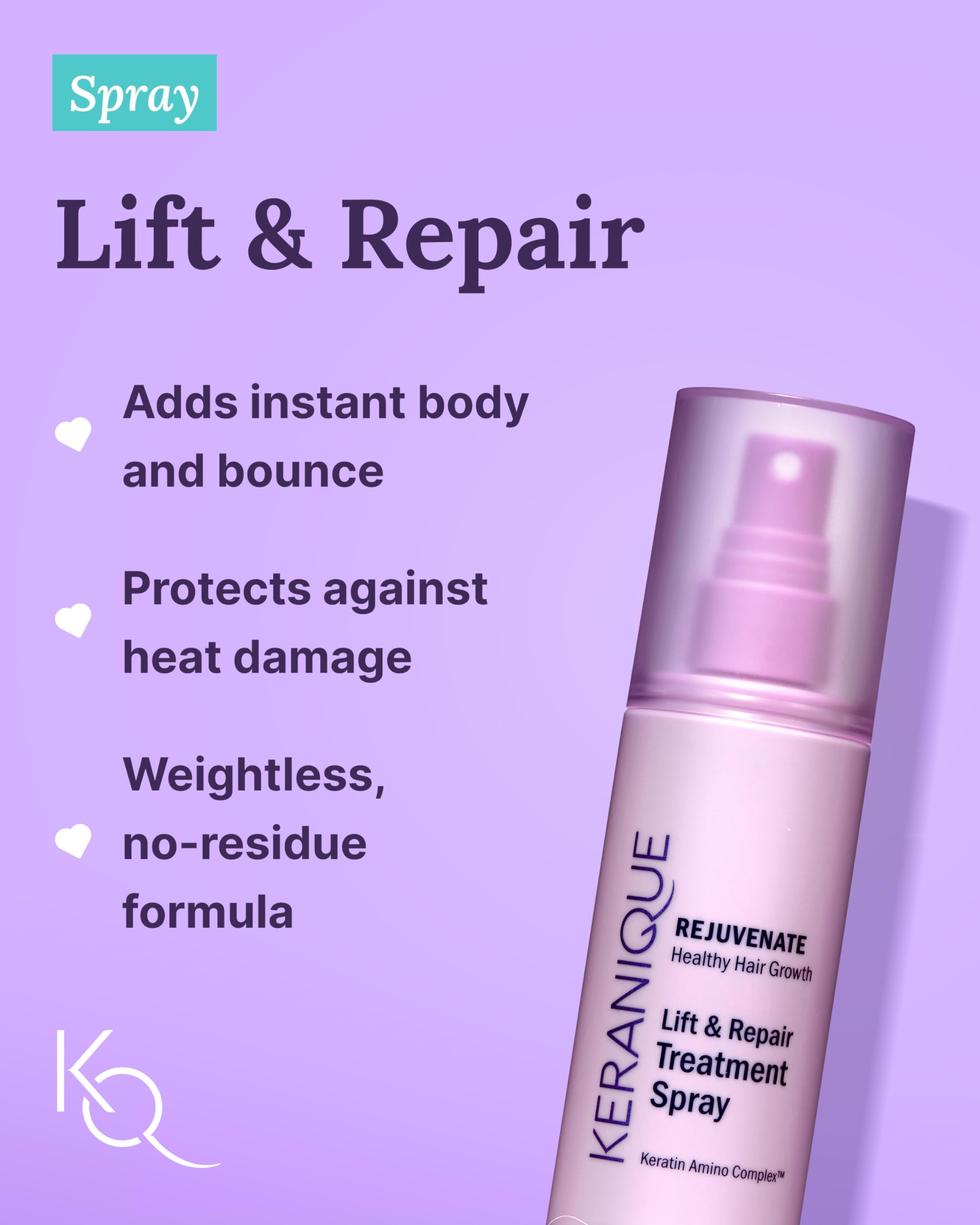 Keranique Hair Growth Treatment for Women - Minoxidil Regrowth System with Hydrating Shampoo & Conditioner + Volumizing Spray | Effective Hair Loss Solution for Thinning Hair | Perfect for Daily Use & Salon-Quality Results at Home