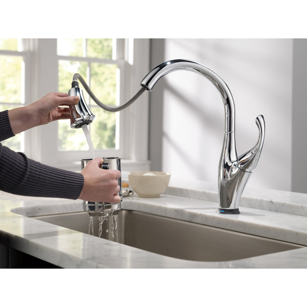 Delta Addison Touch Kitchen Faucet with Pulldown Spray - Chrome 9192T DST, Hands-Free Operation for Easy Cooking & Cleaning