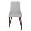 Premium Faux Leather Dining Chairs Set of 2 - Light Grey & Walnut Finish - Modern Kitchen & Dining Room Furniture for Home & Restaurant Use
