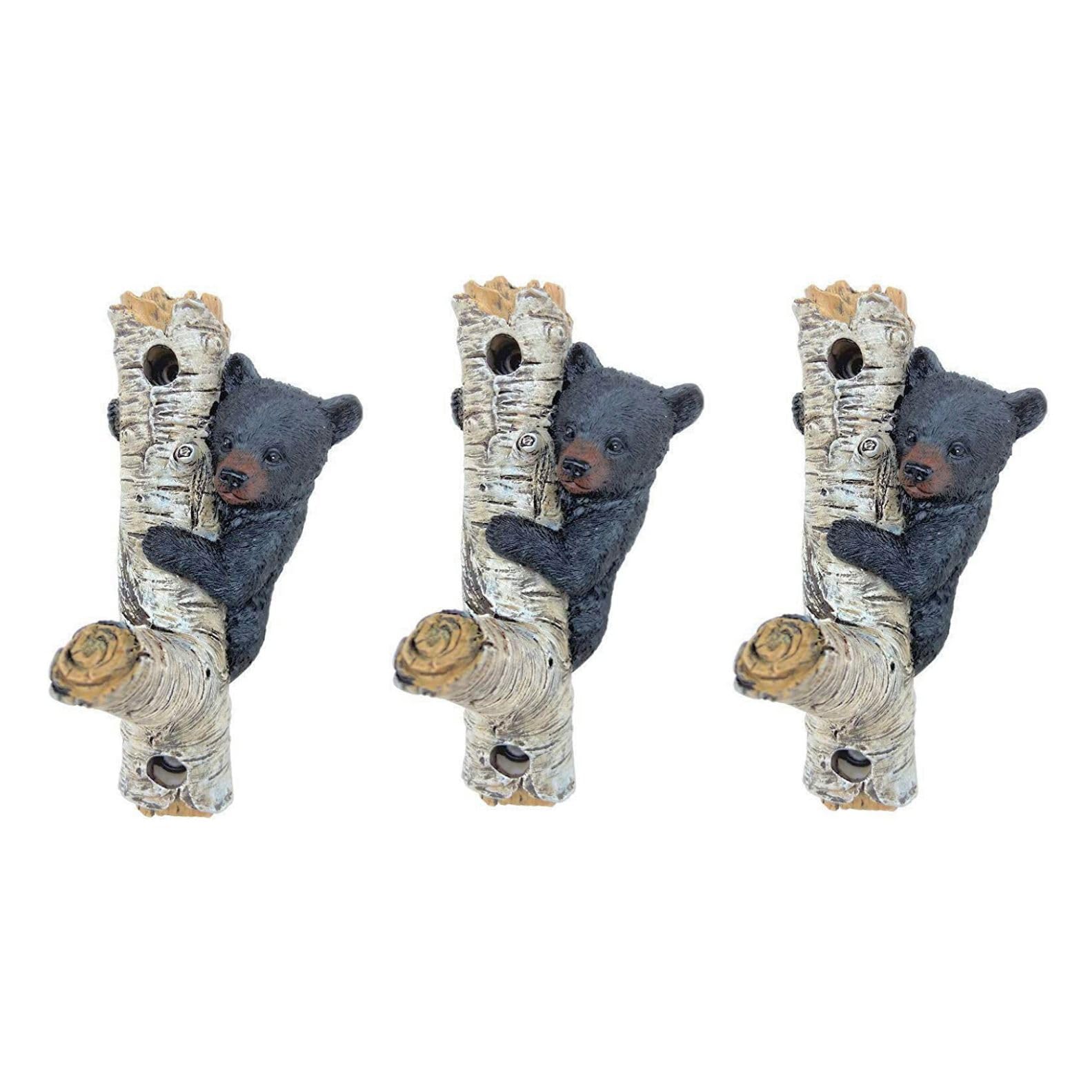Rustic Bear Wall Hooks Set of 3 - Bathroom Decor, Key Holder, Towel Hanger & Coat Rack - Perfect for Farmhouse, Cabin & Lodge Decor - Ideal for Entryway, Mudroom & Bathroom Organization