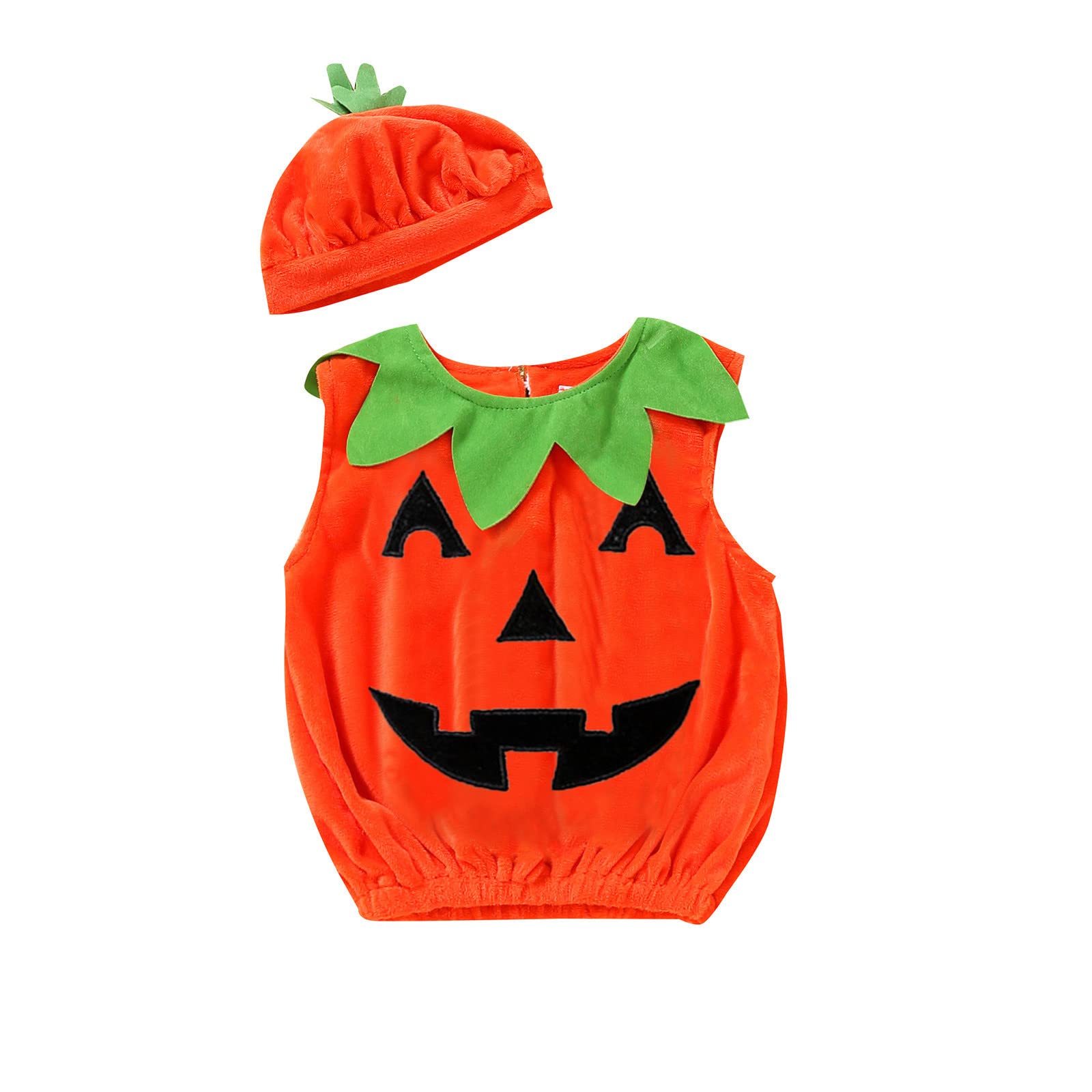 Adorable Pumpkin Vest & Hat Halloween Costume Set for Toddler Boys & Girls 0-3 Years - Perfect Birthday Gift & Holiday Outfit for Fall Festivals, Trick-or-Treating & Photo Shoots