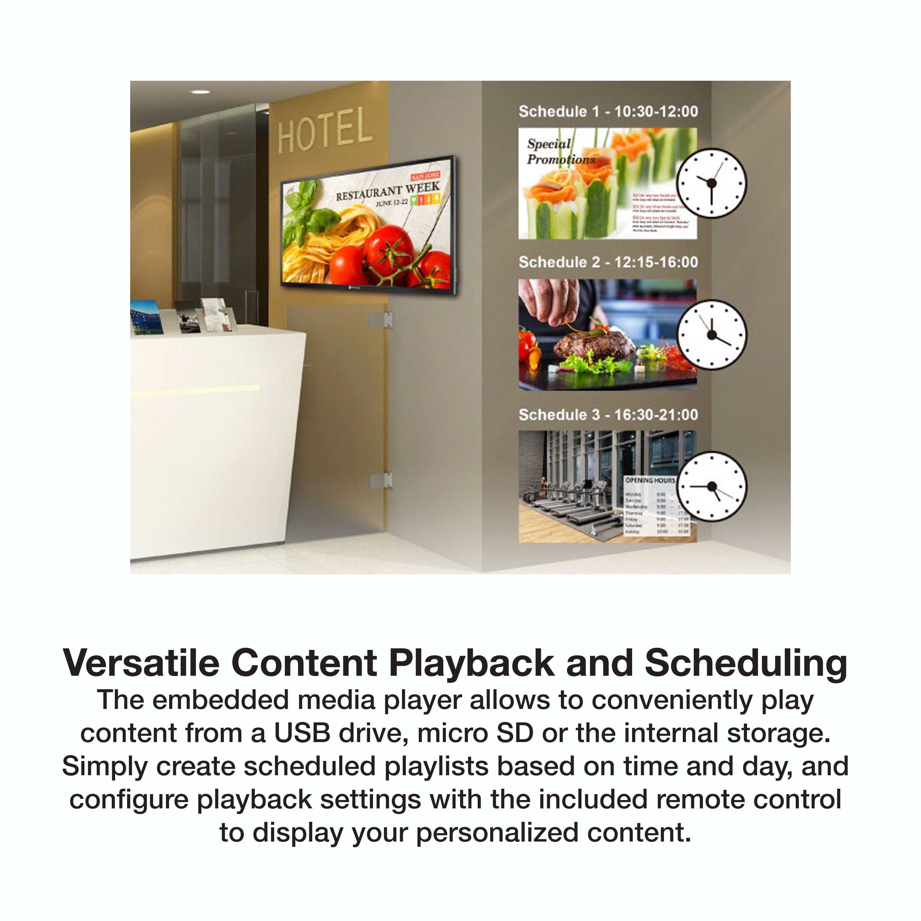IMHD4K 55A: 55-Inch 4K UHD Digital Signage Display for Retail Stores, Restaurants, and Business Advertising