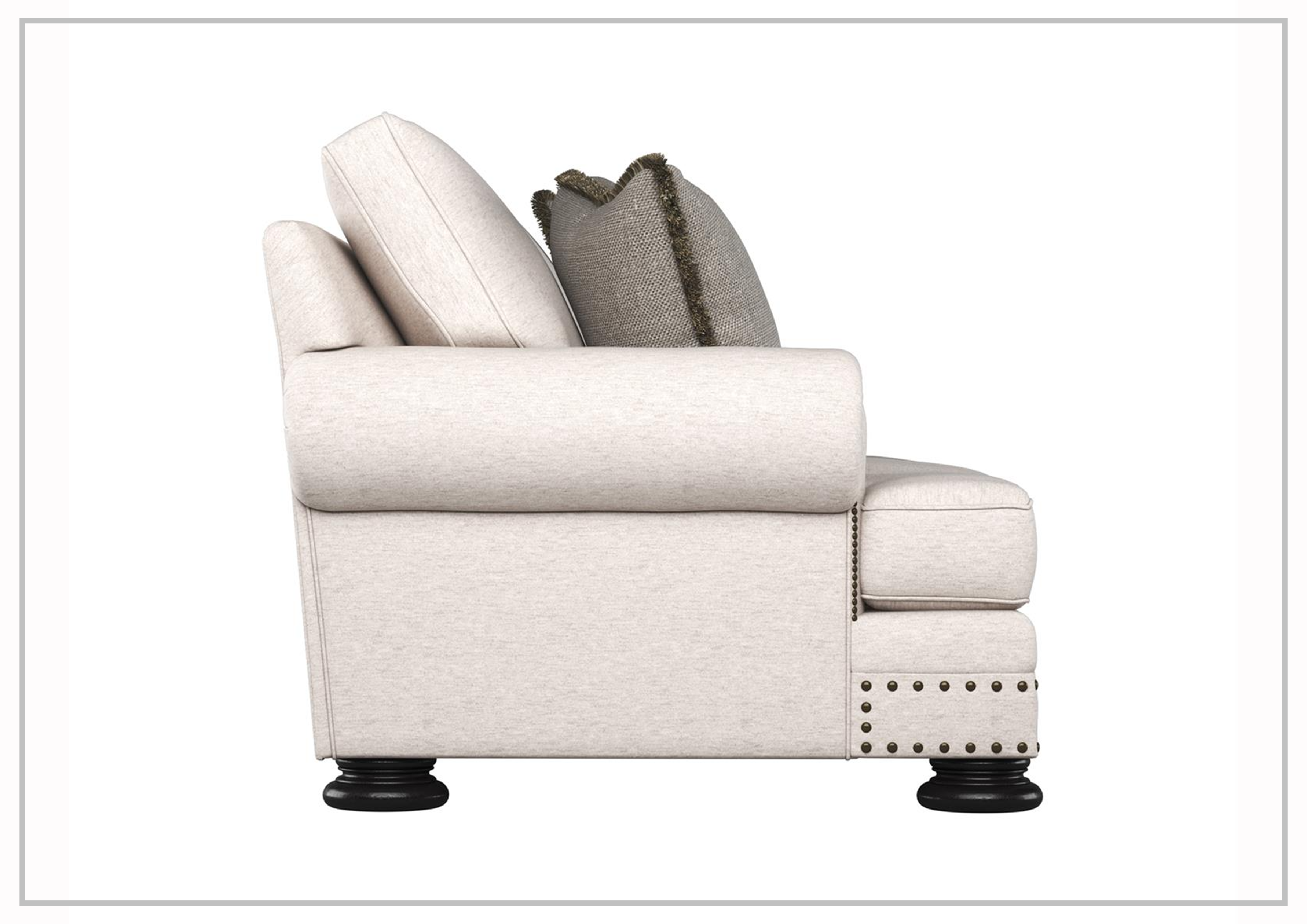 Bernhardt Foster Fabric Loveseat with Rolled Arms - Comfortable Small Sofa for Living Room, Bedroom, or Office Space