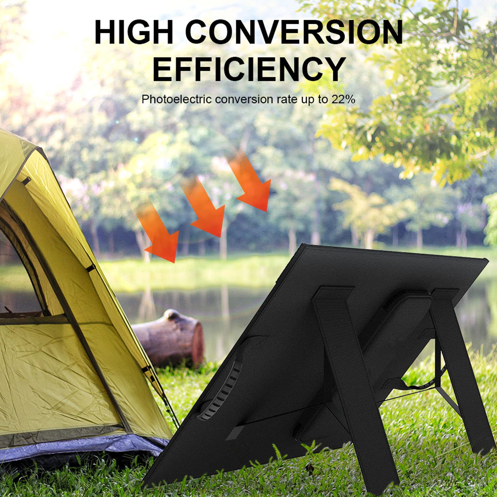EXCLUZO 42W 18V Foldable Solar Panel Kit - Waterproof Portable Solar Charger with Fast Charging for Power Stations, Phones, Camping & Hiking | Perfect for Outdoor Adventures, Emergency Power & Off-Grid Living