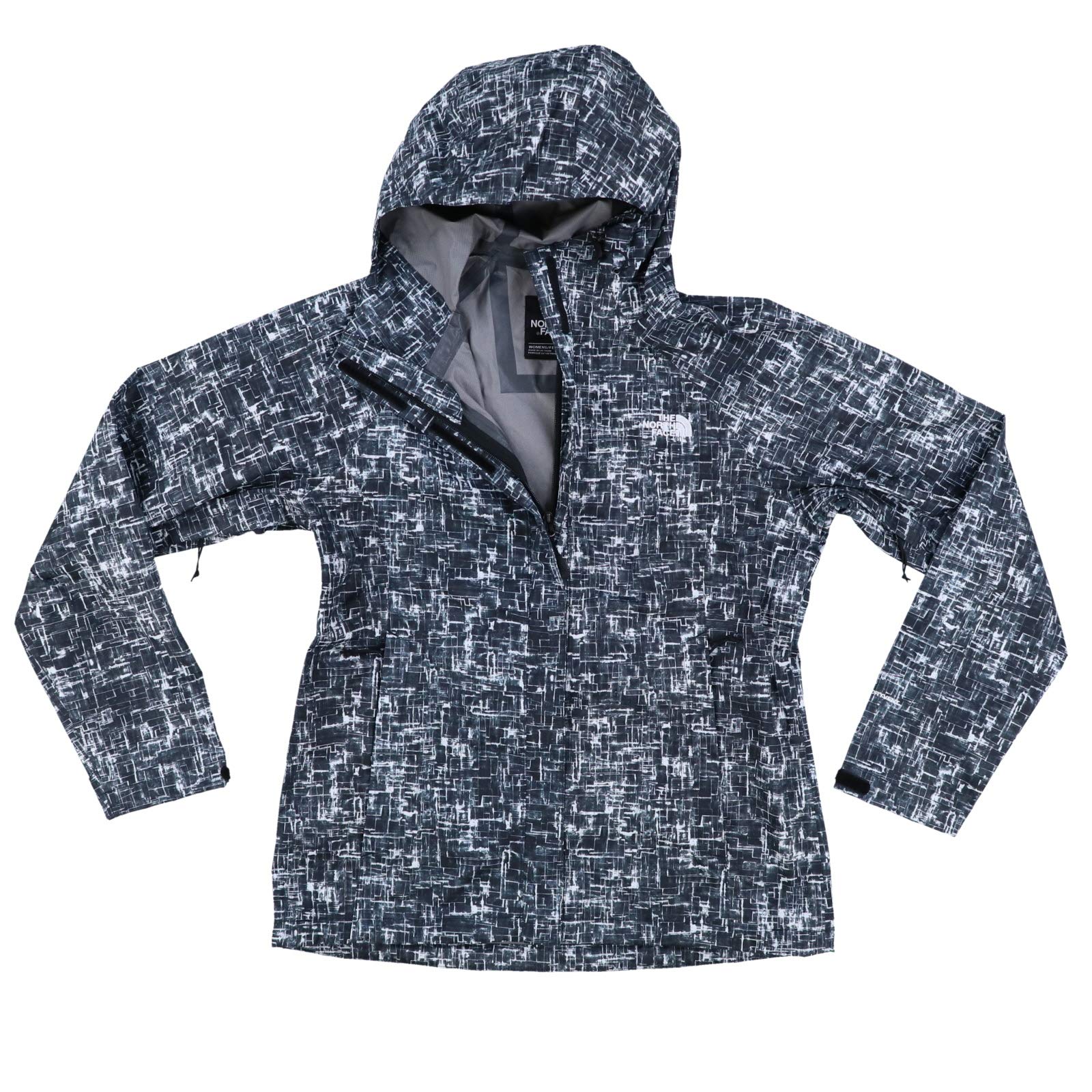 The North Face Women's Waterproof Hooded Rain Jacket - Lightweight Windproof Full Zip Fleece Lined Jacket for Hiking, Camping & Outdoor Activities (TNF Black, XS)