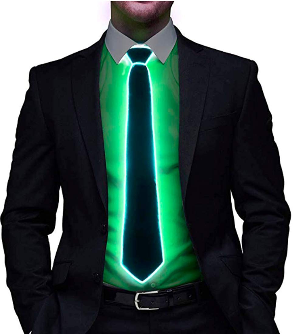 Glowing LED Light Up Tie for Men - Adjustable Flashing Luminous Neckties - Perfect for Parties, Raves, Halloween & Unique Gifts