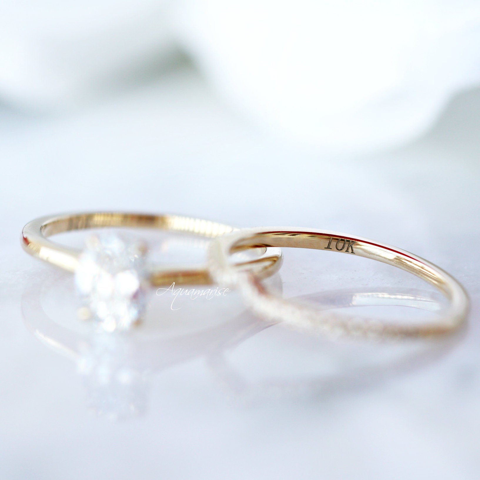 Lab Grown Diamond Engagement Ring Set - 14K Solid Yellow Gold Wedding Band (IGI Certified) | Perfect for Proposals, Anniversaries & Bridal Jewelry