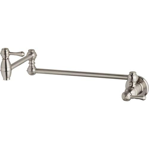 Danze D205057SS Opulence Wall Mount Pot Filler in Stainless Steel - Perfect for Kitchen Sink & Stove Water Faucet Installation