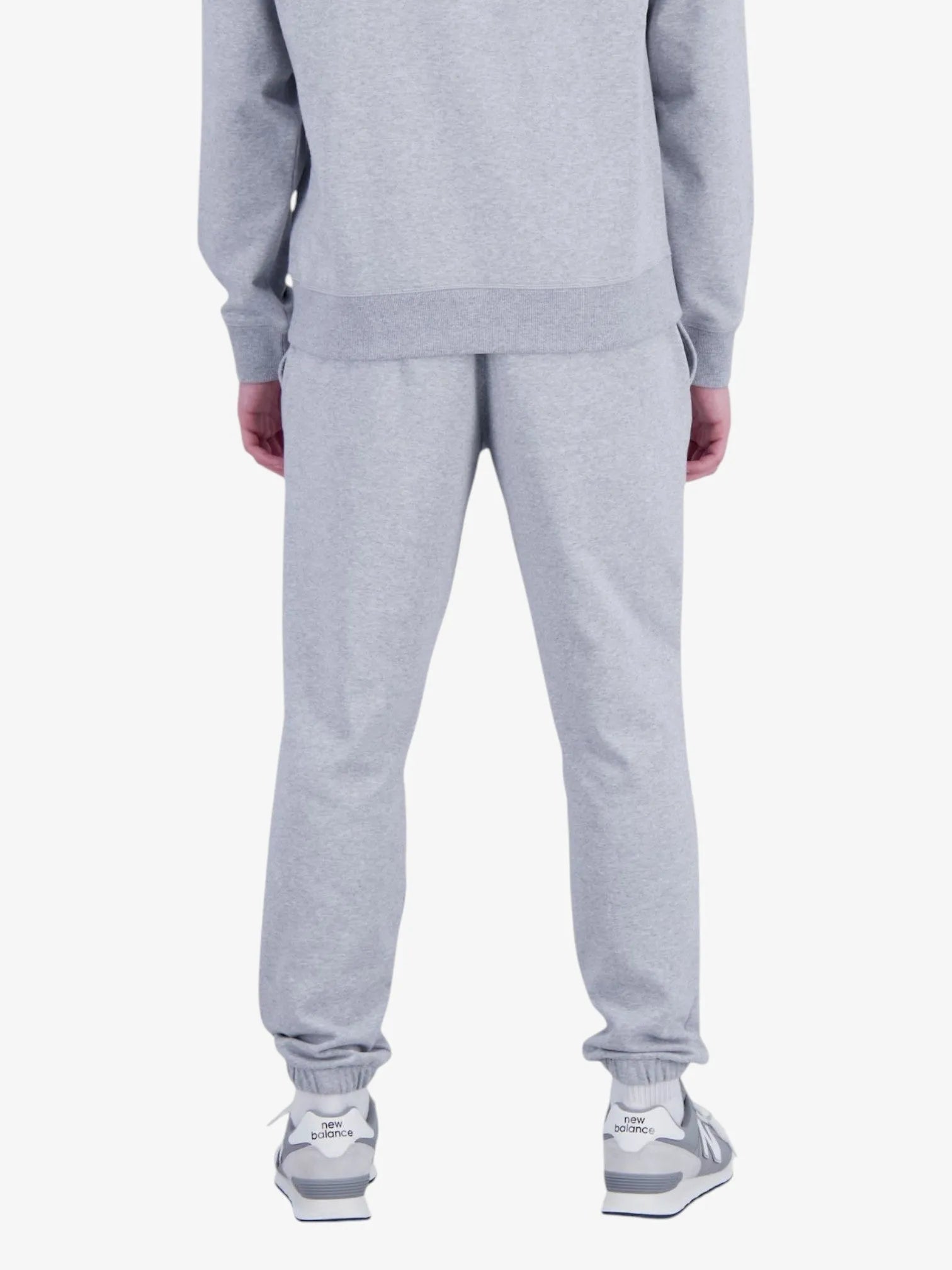 New Balance Essentials Stacked Sweatpants for Men & Women - Gray Joggers for Running, Gym, Lounge & Casual Wear