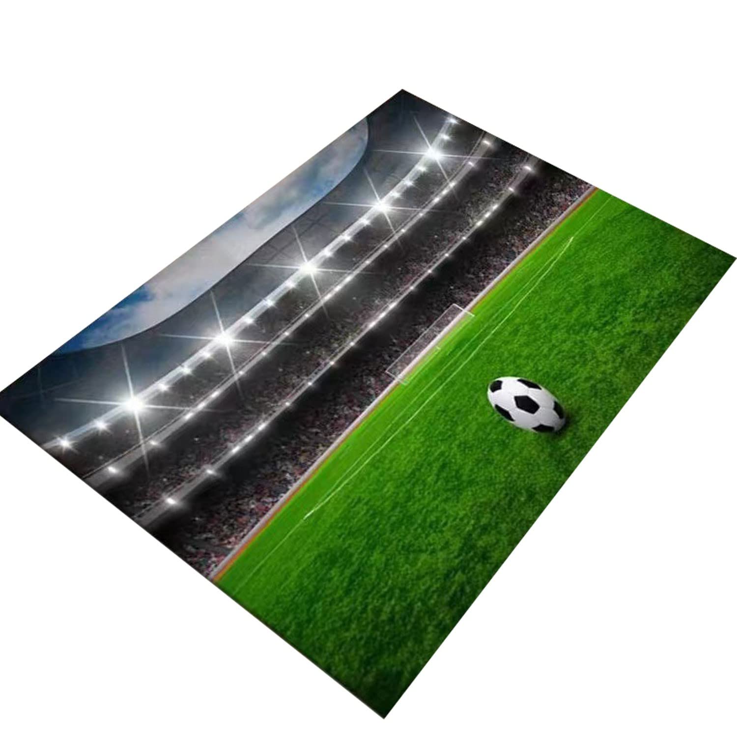 Non-Slip 4x6 Football Soccer Field Rug for Kids - Soft Playmat Area Carpet for Boys & Girls Bedroom, Sports Room or Living Room - Perfect for Playtime, Decor and Safe Floor Protection