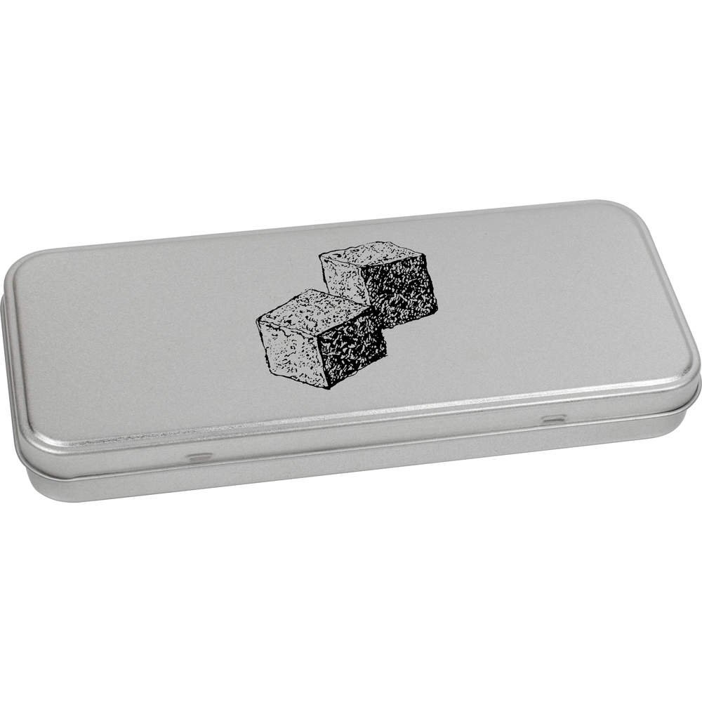 Azeeda 'Sugar Cubes' Decorative Metal Hinged Stationery Tin Box - Vintage Style Office Organizer for Pens, Pins & Small Items (TT00031189) | Perfect for Home Desk, Gift Wrapping & Craft Storage