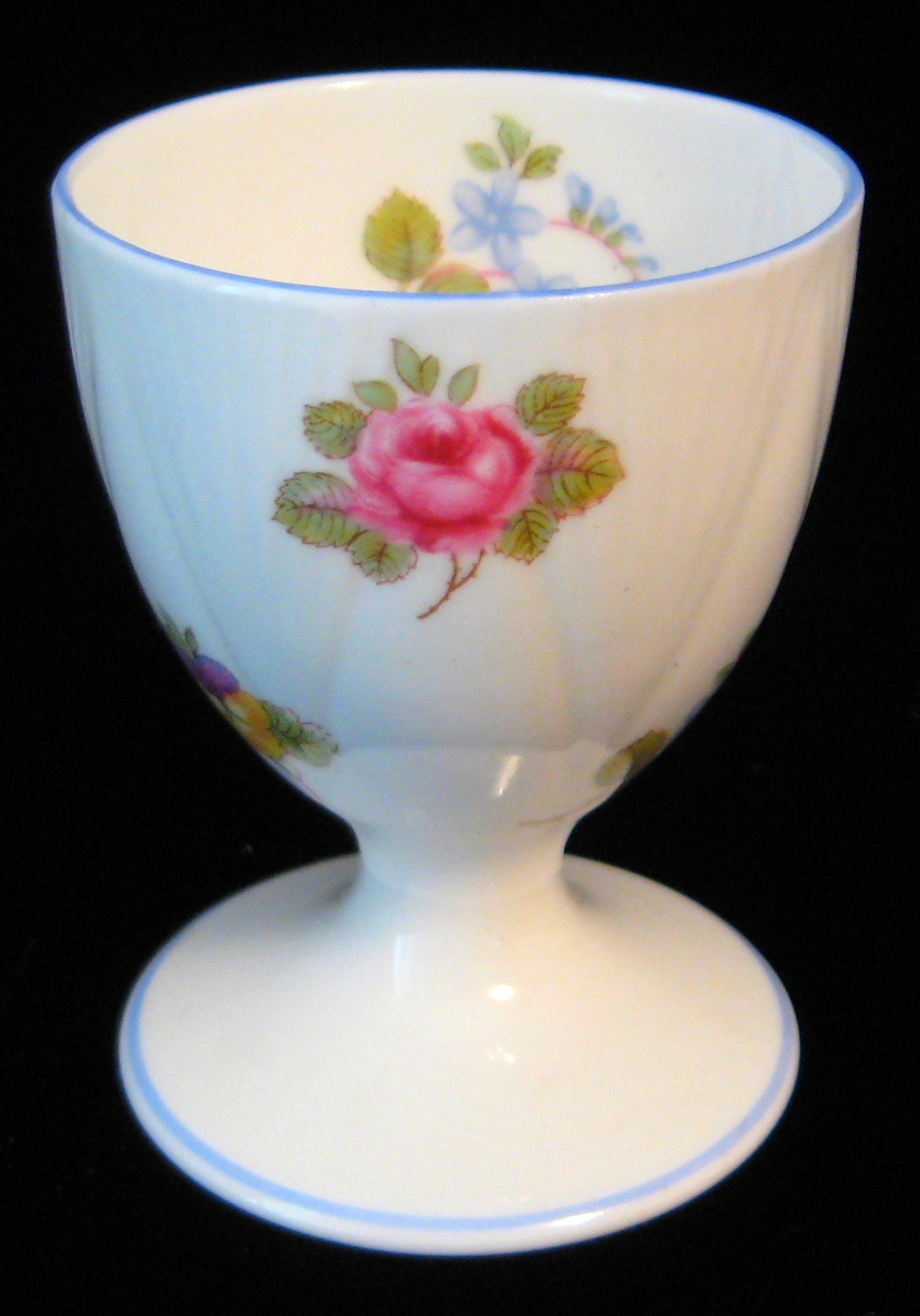Vintage 1950s English Bone China Egg Cup - Shelley Rose Pansy Forget Me Not Floral Design | Dainty Tea Party, Breakfast Tableware, Collectible Home Decor